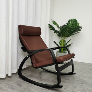 波昂摇椅黑框休闲逍遥椅子阳台用摇摇椅午休椅老人躺椅客厅家用椅