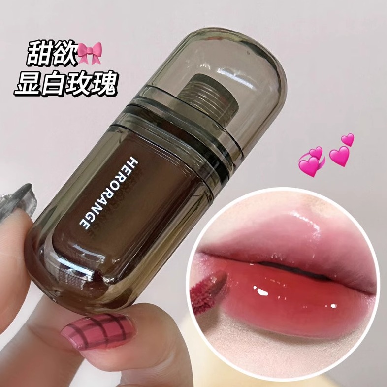 氤氲冰夜镜面唇釉持久不易掉色伪素颜显白水光玻璃唇彩HERORANGE~