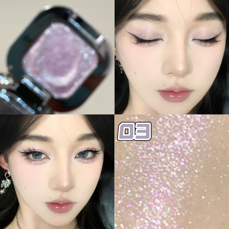 方块碎钻单颗成妆高光粉珠光爆闪眼影偏光提亮学生彩妆HERORANGE