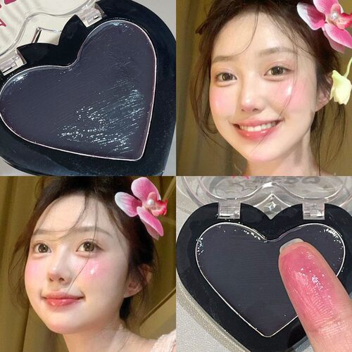 花悦亮颜爱心温变腮红膏持妆显色多用膏自然显嫩腮红女~HERORANGE