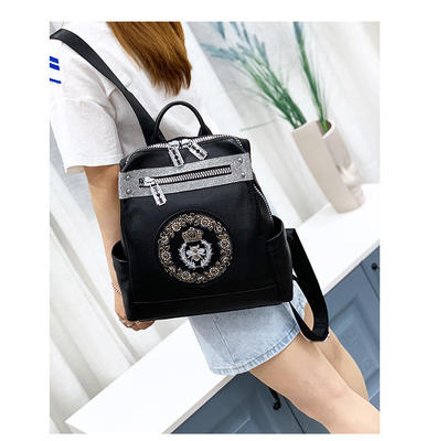 B1001英国Clous Krause头层牛皮女士小蜜蜂双肩背包8133860201