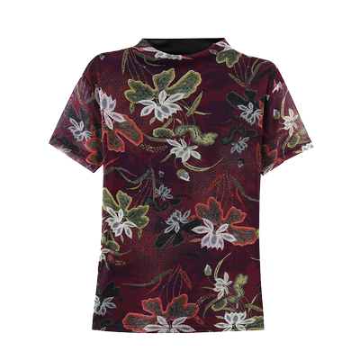 韩版印花短袖T恤高级款蕾丝上衣