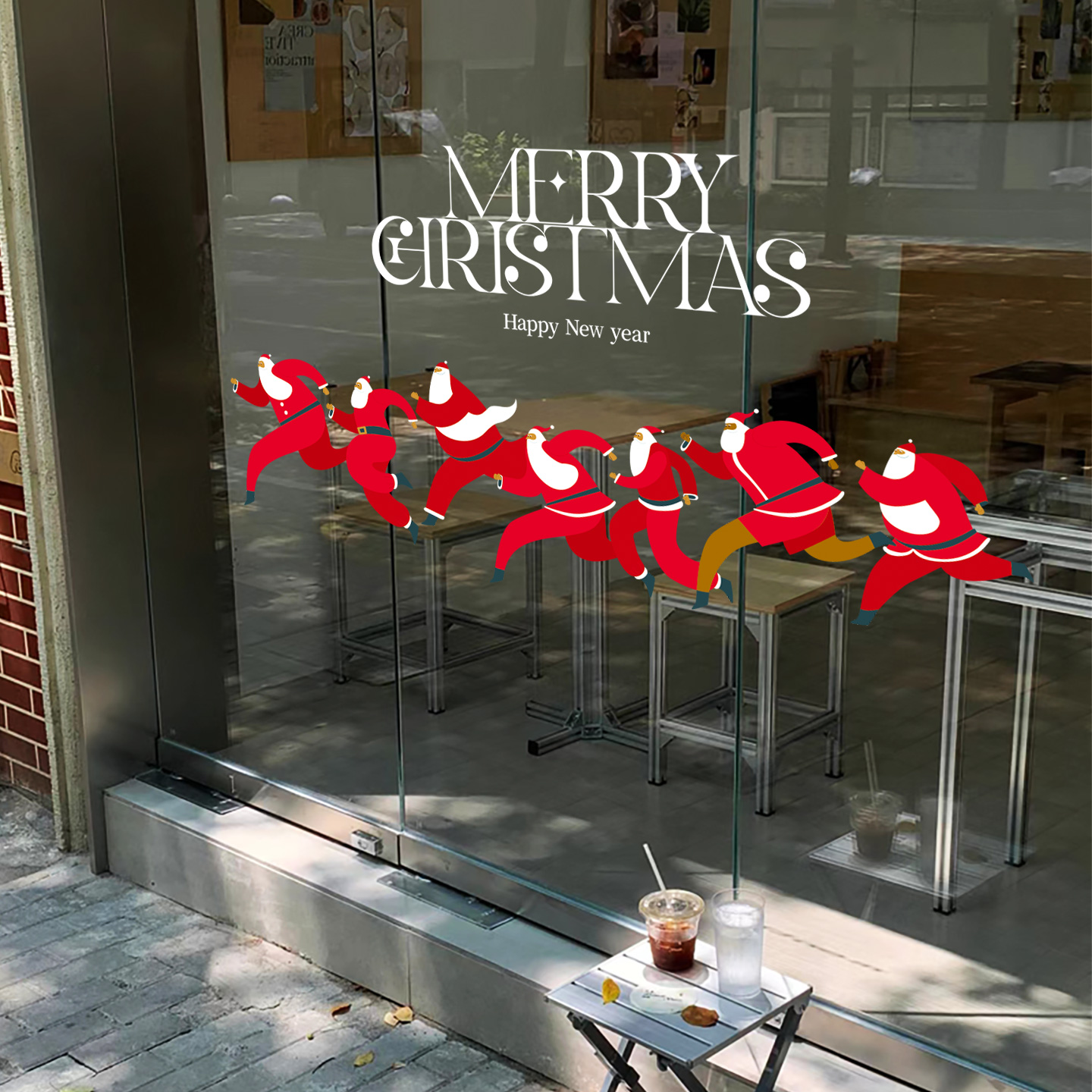 圣诞静电玻璃贴店铺橱窗贴2026