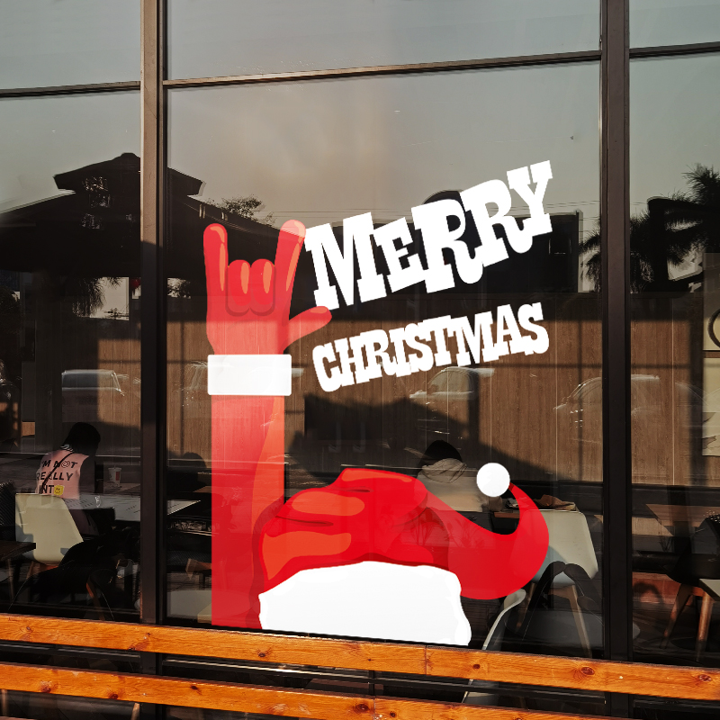 气氛装饰玻璃贴纸圣诞老人窗花贴