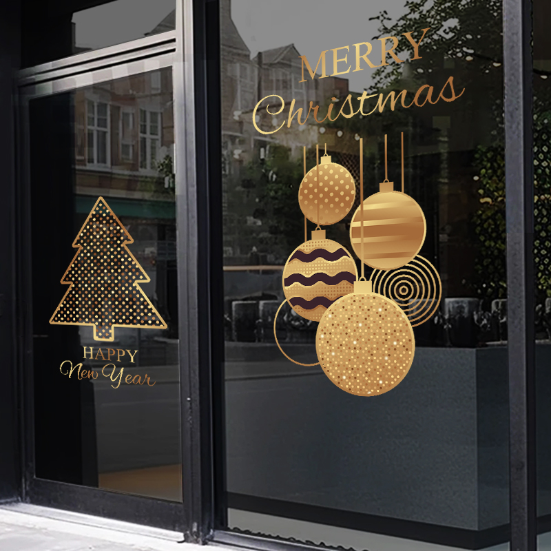 2026圣诞节玻璃贴纸橱窗装饰