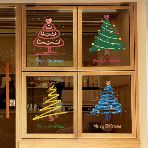 圣诞装饰橱窗玻璃贴纸艺术窗花