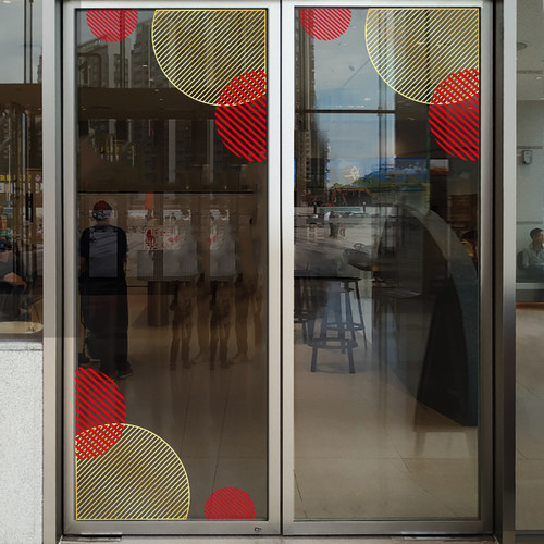 创意圆形装饰商场公司玻璃贴纸