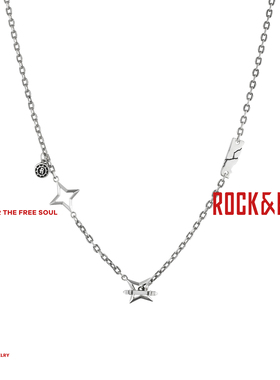[天猫限定]ROCKRIDE星芒锁链项链 纯银配链锁骨链女小众设计感