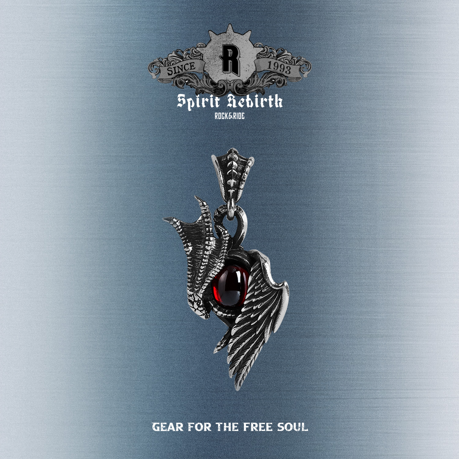 ROCKRIDE 重生一念之间吊坠 925纯银男士项链复古设计感潮