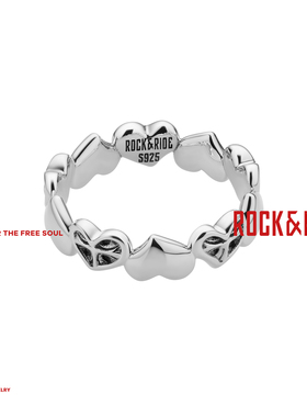 ROCKRIDE 爱意环绕戒指 925纯银送礼女士复古个性桃心
