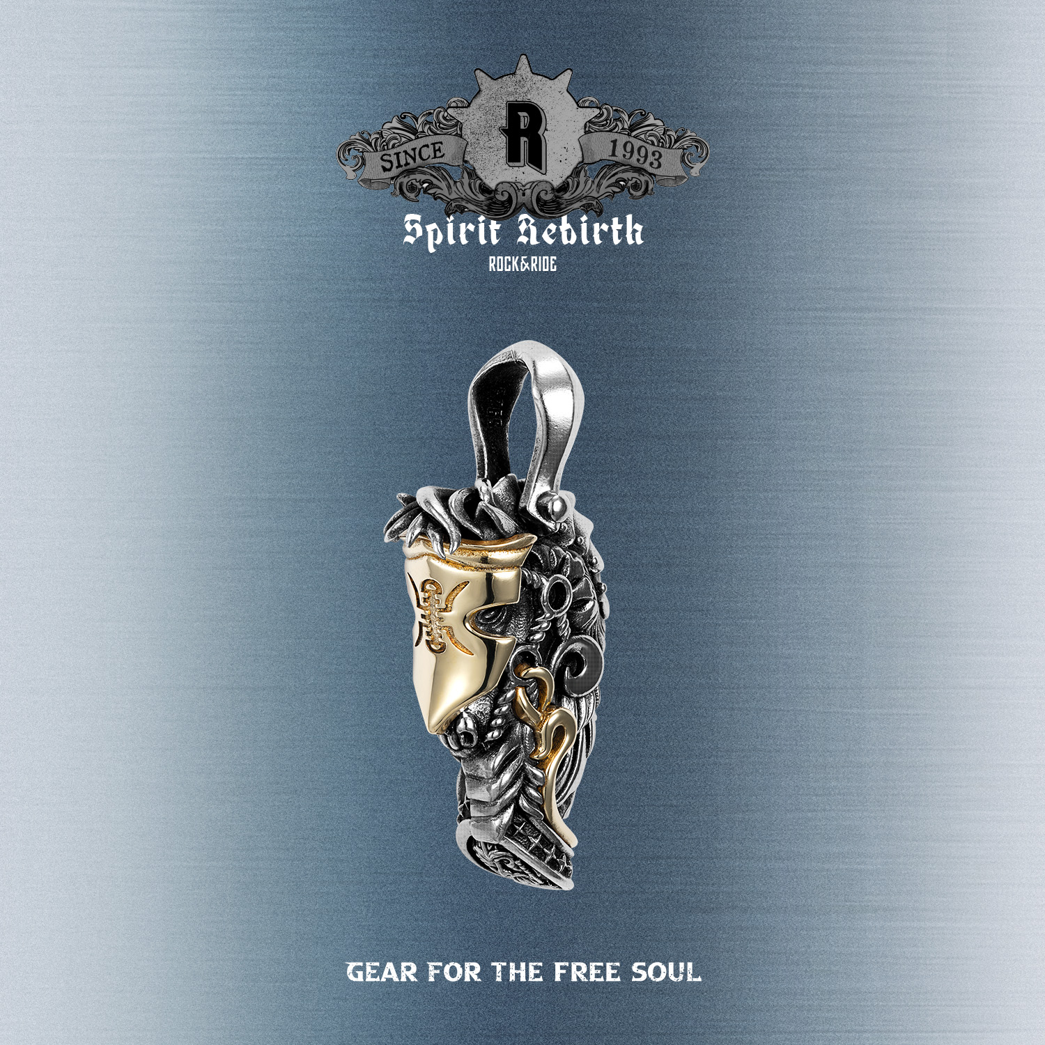 ROCKRIDE重生勇者战脊吊坠项链