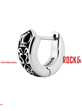 [新年礼物]ROCKRIDE皇冠荆棘耳环 925银新款高级情侣耳钉明星同款