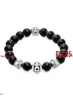 [新年礼物]ROCKRIDE 曜影流光手链 手串新款男玛瑙纯银高级送男友