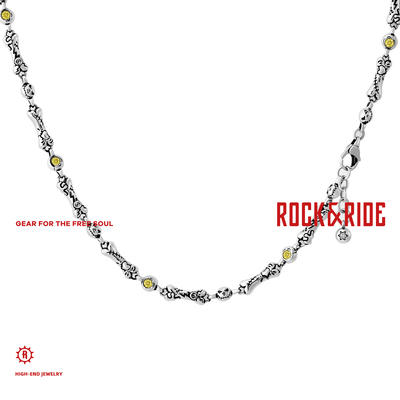 [新品]ROCKRIDE 自由涂鸦骨芯项链 未来乐园配链男女款925银高级