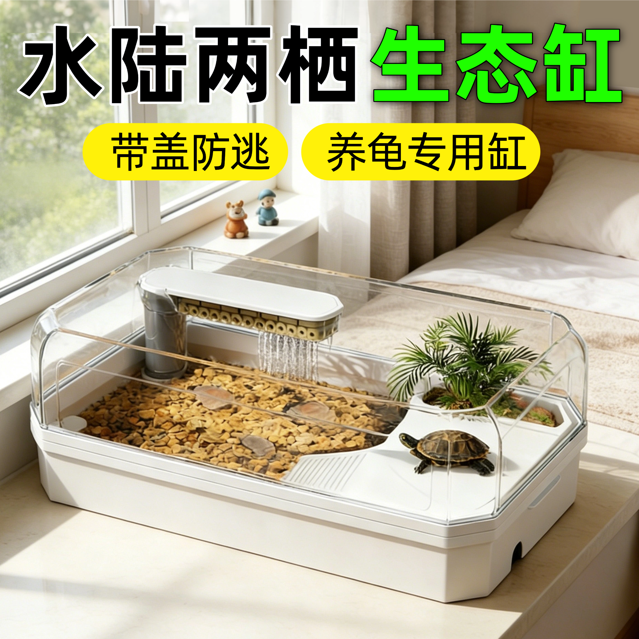 乌龟饲养缸2026新款家用带晒台生态豪华大别墅过滤自循环轻松换水
