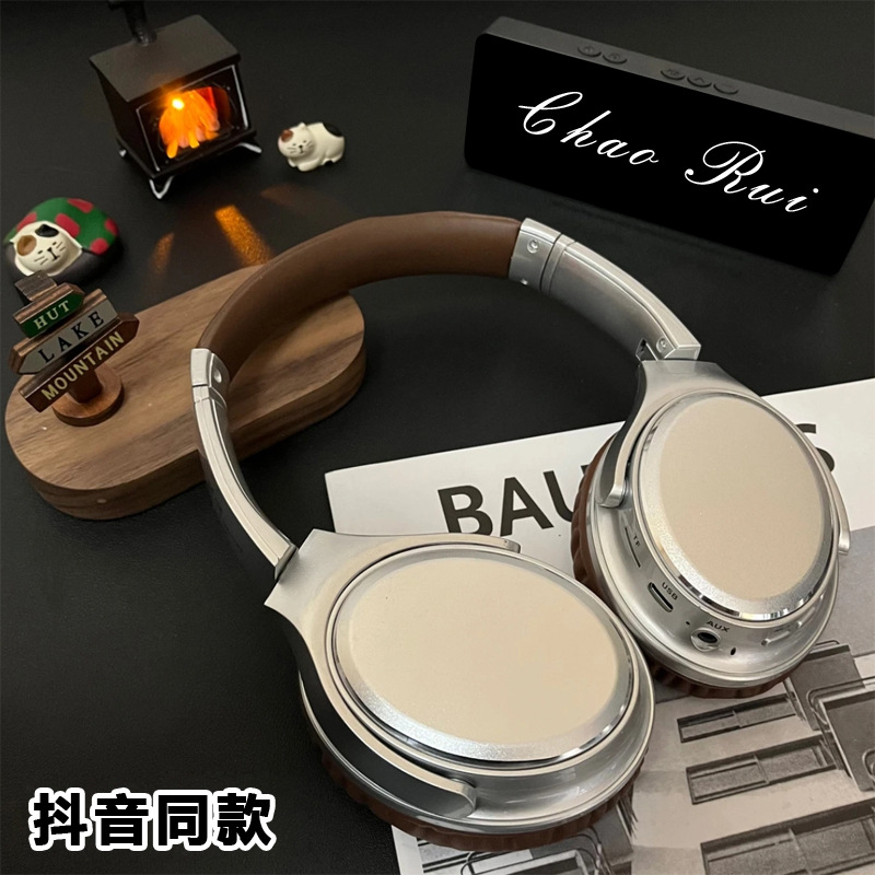 抖音同款VJ901复古头戴式金属蓝牙耳机6.0跨境爆款运动超长续航