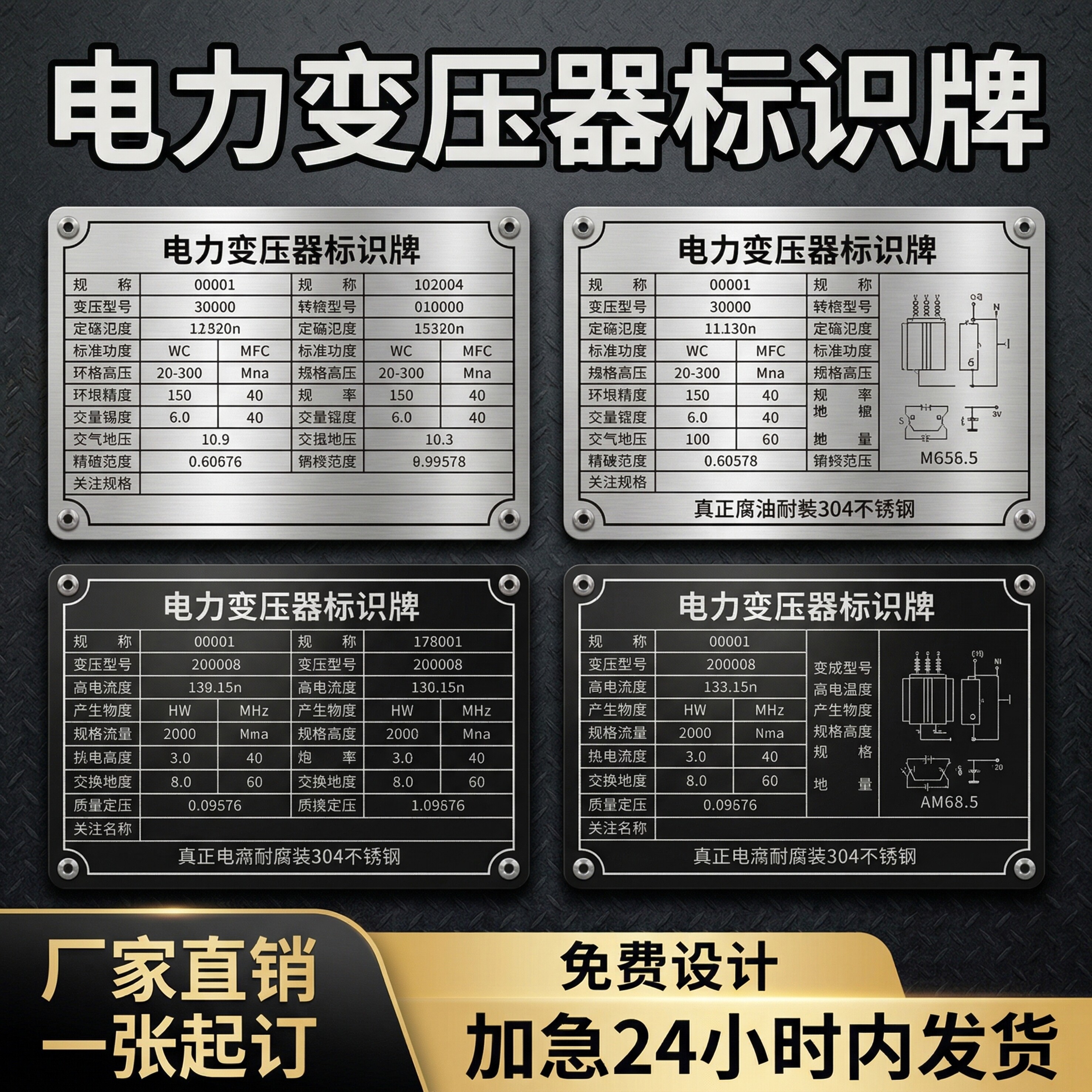 电力变压器金属铭牌定制不锈钢标牌铁铜铝牌制作腐蚀机器设备电缆标识牌订做机械机床UV丝印配电箱铝合金拉丝