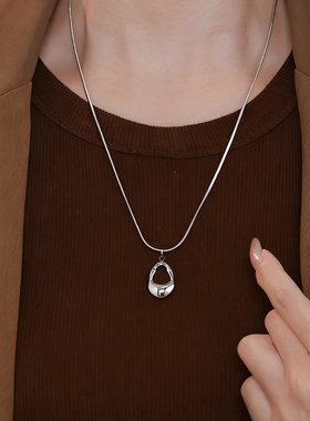 冷淡风极简镂空水滴毛衣链