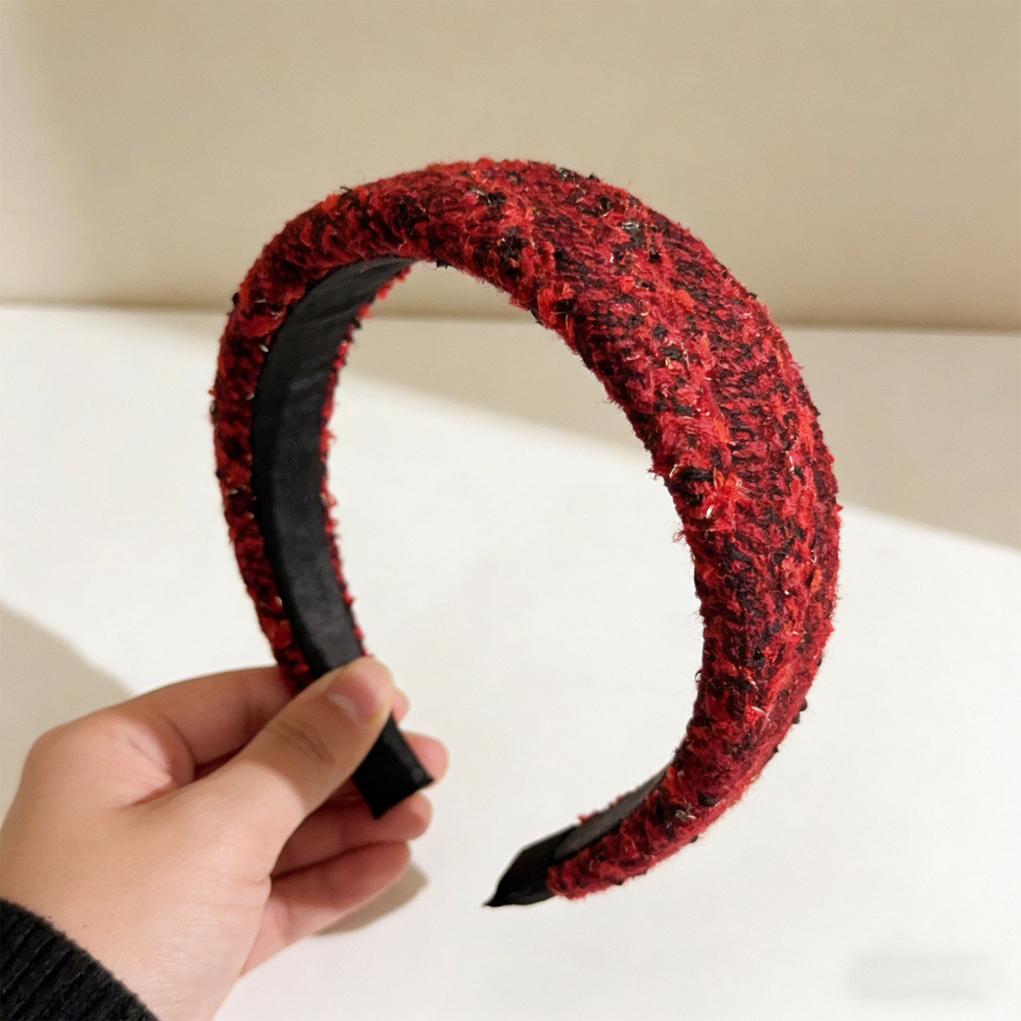 新年红布艺高颅顶海绵压发发箍