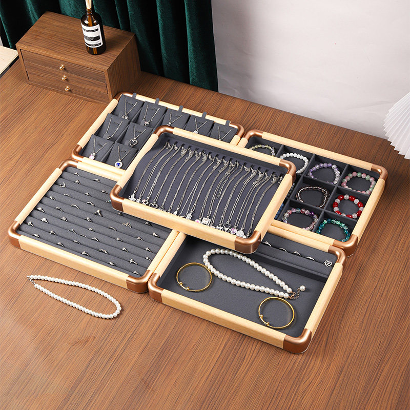 便雅花梨色实木圆角珠宝首饰看货盘项链戒指耳环耳钉手串手链托盘,收纳整理,首饰盒,淘宝优惠券,粉丝福利购,淘宝优惠卷