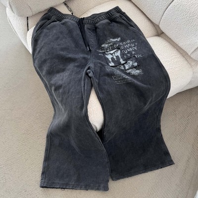 Erole The Cure乐队 灵魂凝视 贴布绣水洗做旧破坏430g卫裤休闲裤