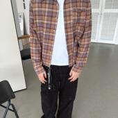 Erole 24aw新贵老钱风美拉德微绒格纹衬衫 cleanfit雅感格子上衣