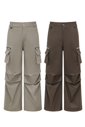 Erole 24aw T800防水科技面料直筒阔腿cargo伞兵工装裤宽松长裤