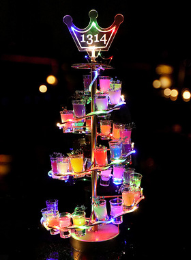 螺旋发光子弹杯杯架ktv酒吧酒架香槟鸡尾酒架子创意吧台一口杯架