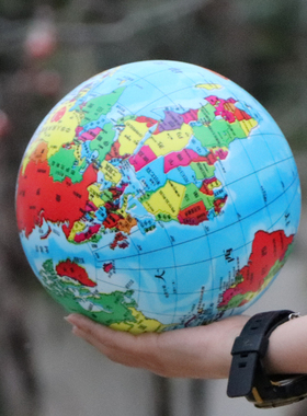 世界地图玩具球儿童拍拍球地球仪皮球小球玩具幼儿专用球宝宝中国