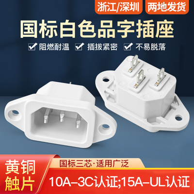 白色三脚电源插座10A/250V