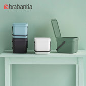 柏宾士brabantia桌面6L收纳桶分类家用方形壁挂带盖厨房垃圾桶