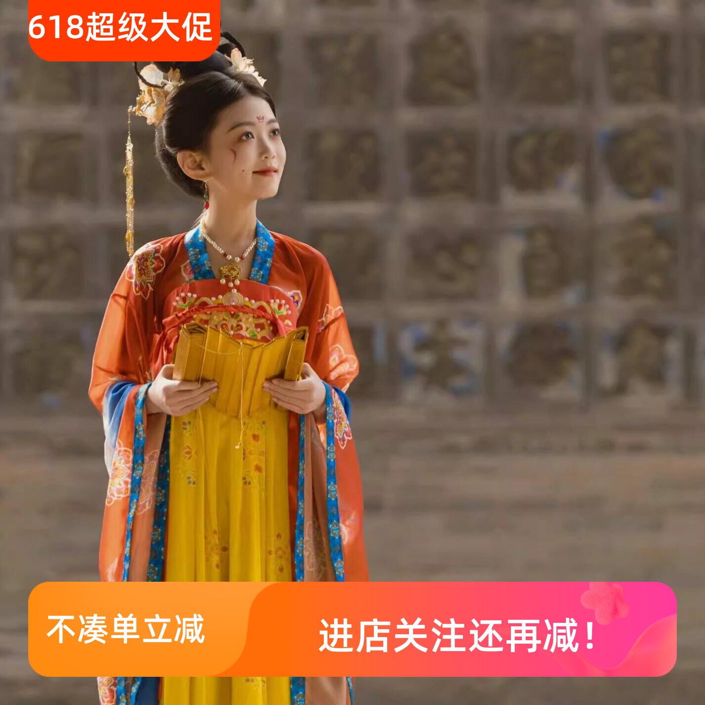 汉服女童刺绣襦裙儿童古风广袖连衣裙中秋灯会表演服嫦娥唐婉儿