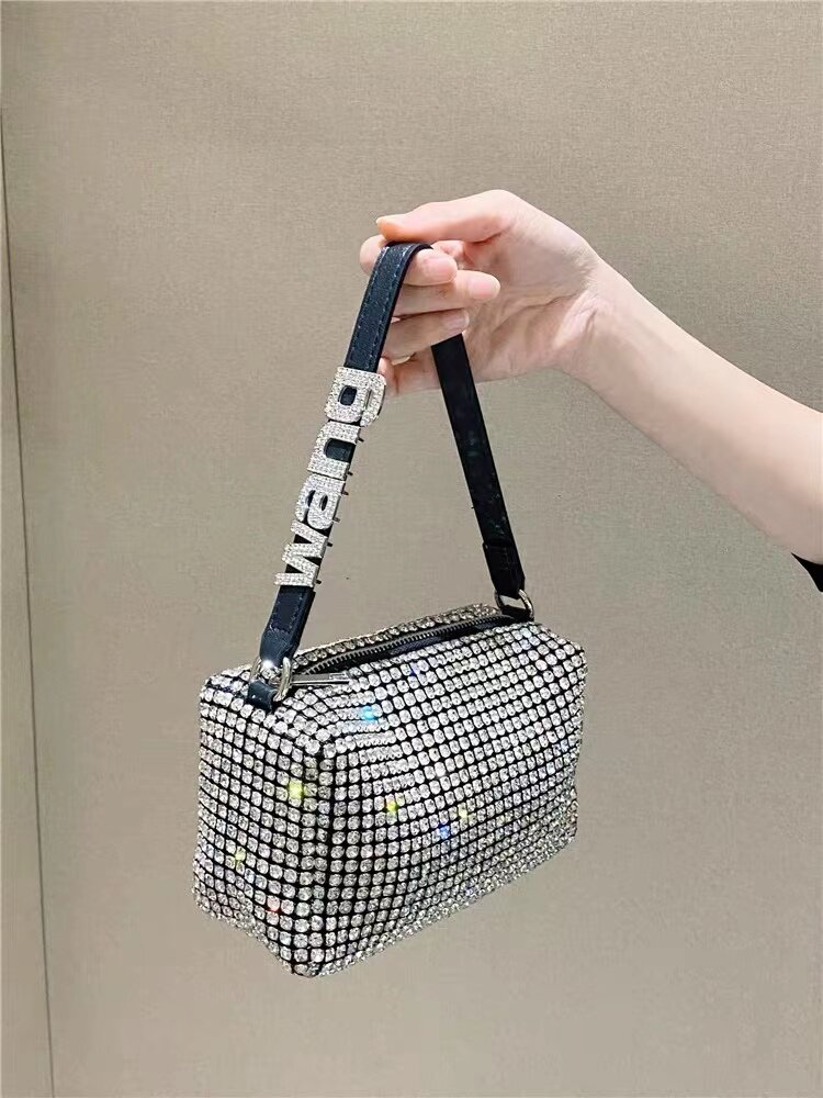夏季款aw大王水钻包包2023新款潮满钻钻石腋下包单肩斜挎包手提包