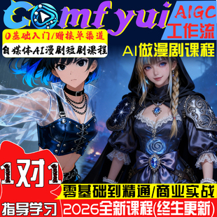 comfyui短剧教程AI视频绘画软件电商产品数字人动画自媒体漫剧课