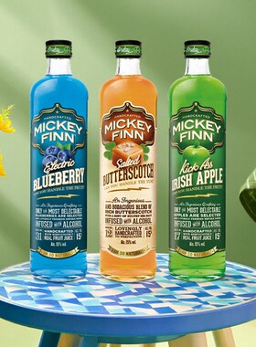 米其芬蓝莓奶糖味利口酒苹果力娇酒荷兰原瓶进口MICKEY FINN洋酒