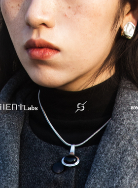 Silent Labs欧美高级设计感简约磨砂感不规则几何925银针饰品ins