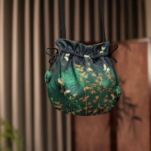 香云纱高端包包云龙鳞纹元宝复古包高颜值斜挎单肩手机桑蚕丝民族