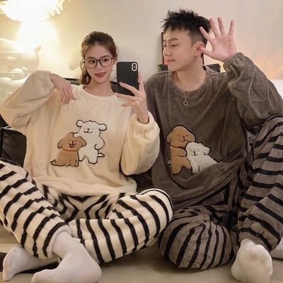 男士睡衣2025新款今年流行爆款情侣女保暖家居服睡衣男款加厚冬
