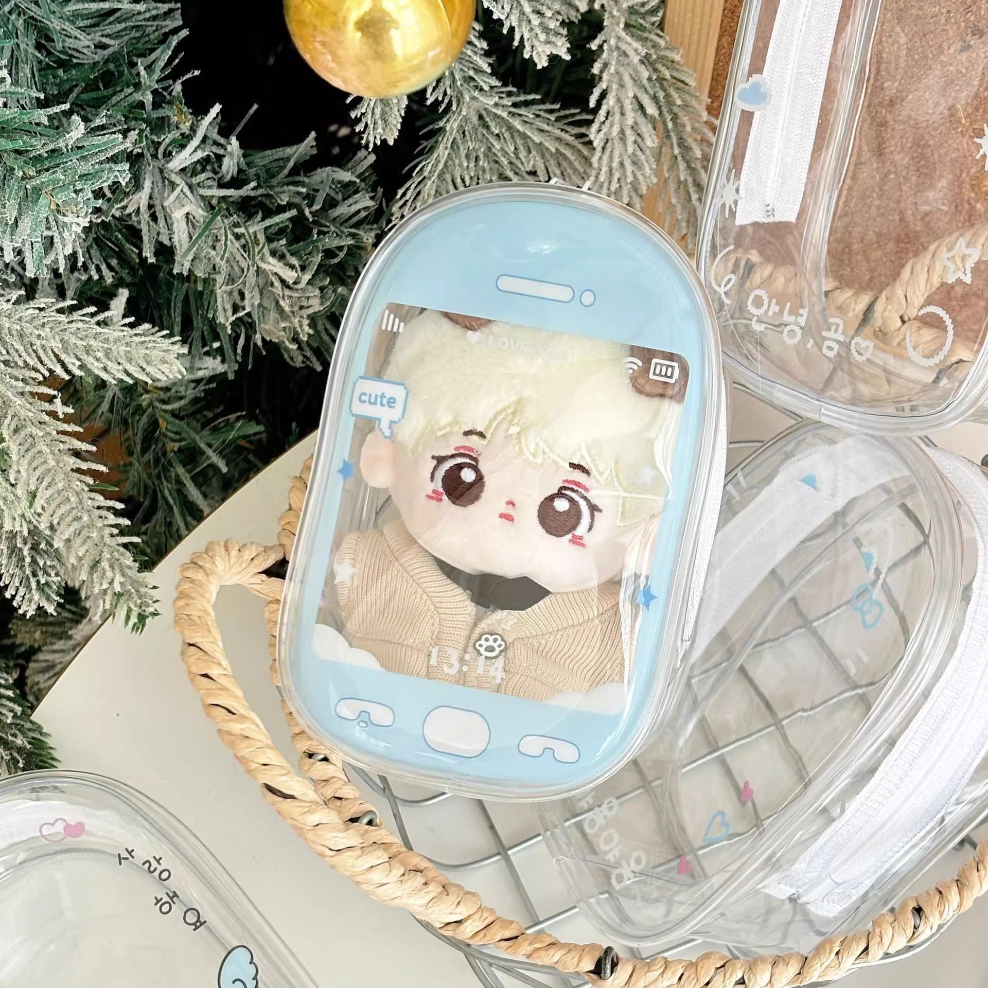 chiikawa棉花娃娃15cm盲盒娃包玩偶搪胶保护套痛包透明防尘袋遛娃