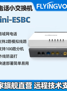 飞音时代SIP融合语音网关电话服务器IP电话交换机IPPBX支持2外线100分机快速配置防盗打网络电话交换机