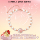 情人节礼物 SIMPLEJOYS樱花珍珠手链白母贝s925纯银原创新年礼物