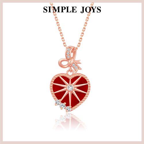 SIMPLEJOYS桃红心辰项链