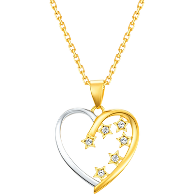 SIMPLEJOYS简单快乐 星辰爱心项链女s925银锁骨链原创设计拼色送