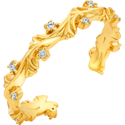 藤蔓开口925纯银戒指女