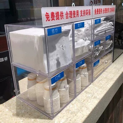 超市吧台亚克力吸管筷桶置物盒
