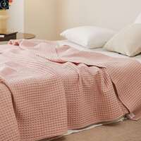Waffle Cotton Blanket Bedsheet Bedcover Bedspread Coverlet blanket thumbnail 2