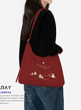 韩版设计感小众包包日常通勤百搭大容量单肩包慵懒斜挎帆布包Q343