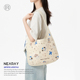 尼睿原创可爱卡其小狗大容量单肩包日常百搭休闲环保帆布包Q314