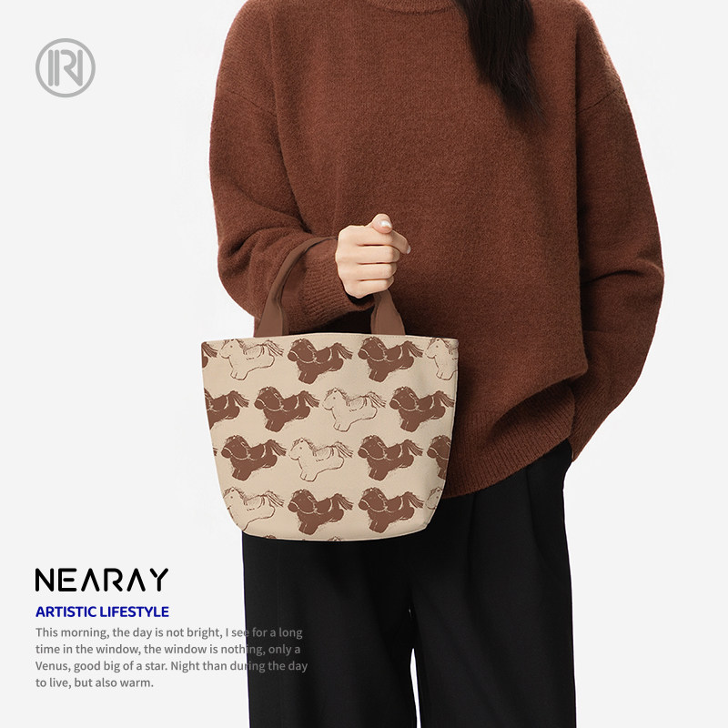 萌趣撞色小马托特包休闲拉链帆布包上班族轻便大容量手提包女Q347,箱包皮具/热销女包/男包,时尚帆布包,淘宝优惠券,粉丝福利购,淘宝优惠卷