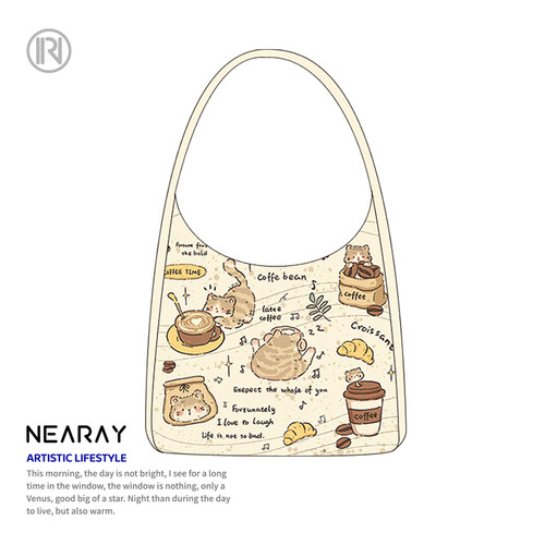 尼睿可爱猫咪时尚休闲单肩包